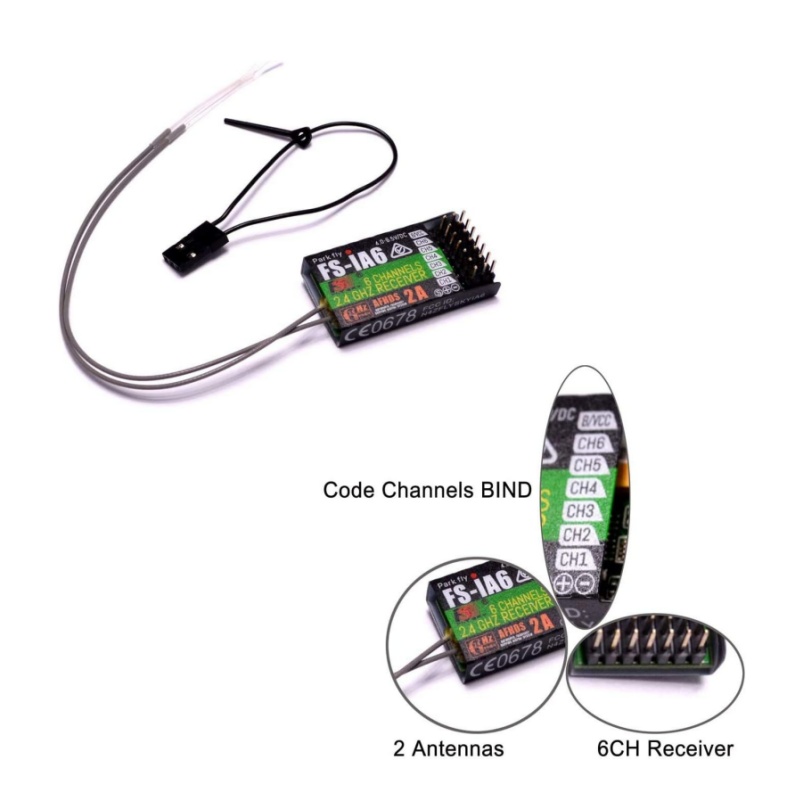 Drone Battery Plate - Flysky FS-IA6 Receptor 6CH Antena Dupla