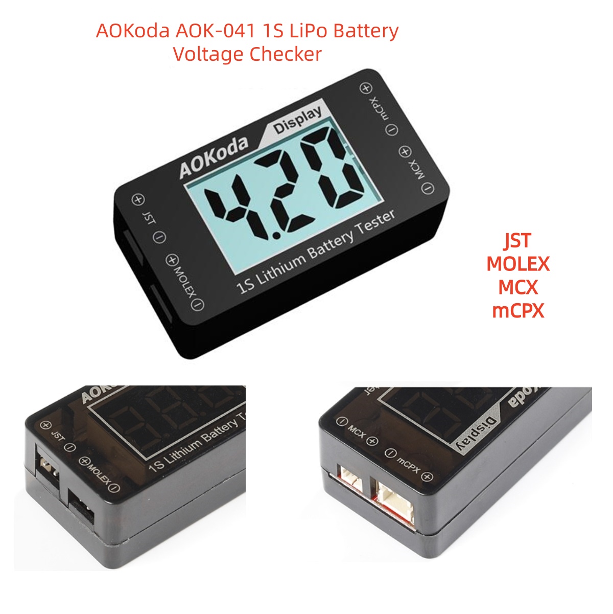 Drone Battery Voltage Checker - AOKoda AOK-041 1S LiPo Bateria Verificador