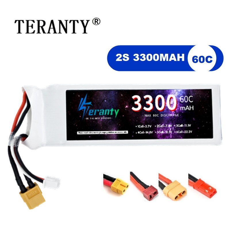 Drone Battery Connector - Bateria lipo 2s 7.4v 3300mah 60c
