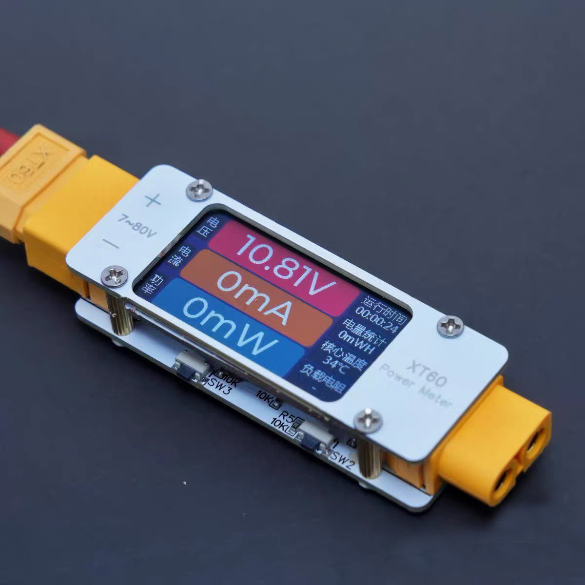 Drone Battery Alarm - Medidor de energia bidirecional dc 7-80v