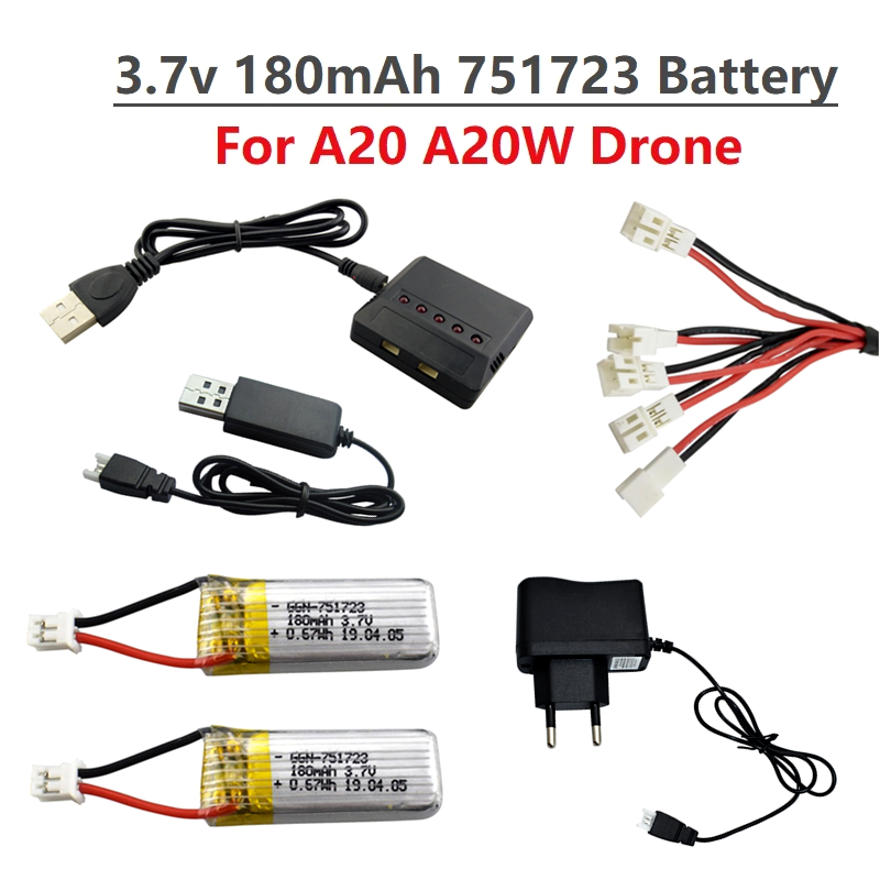 Drone Battery Balance Charger - Bateria Lipo Original 3.7V 180mAh e