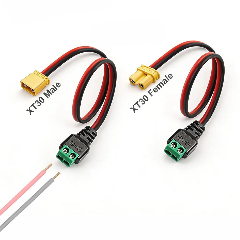 Drone Battery Connector - Conector XT30 Macho-Fêmea para Adaptador de