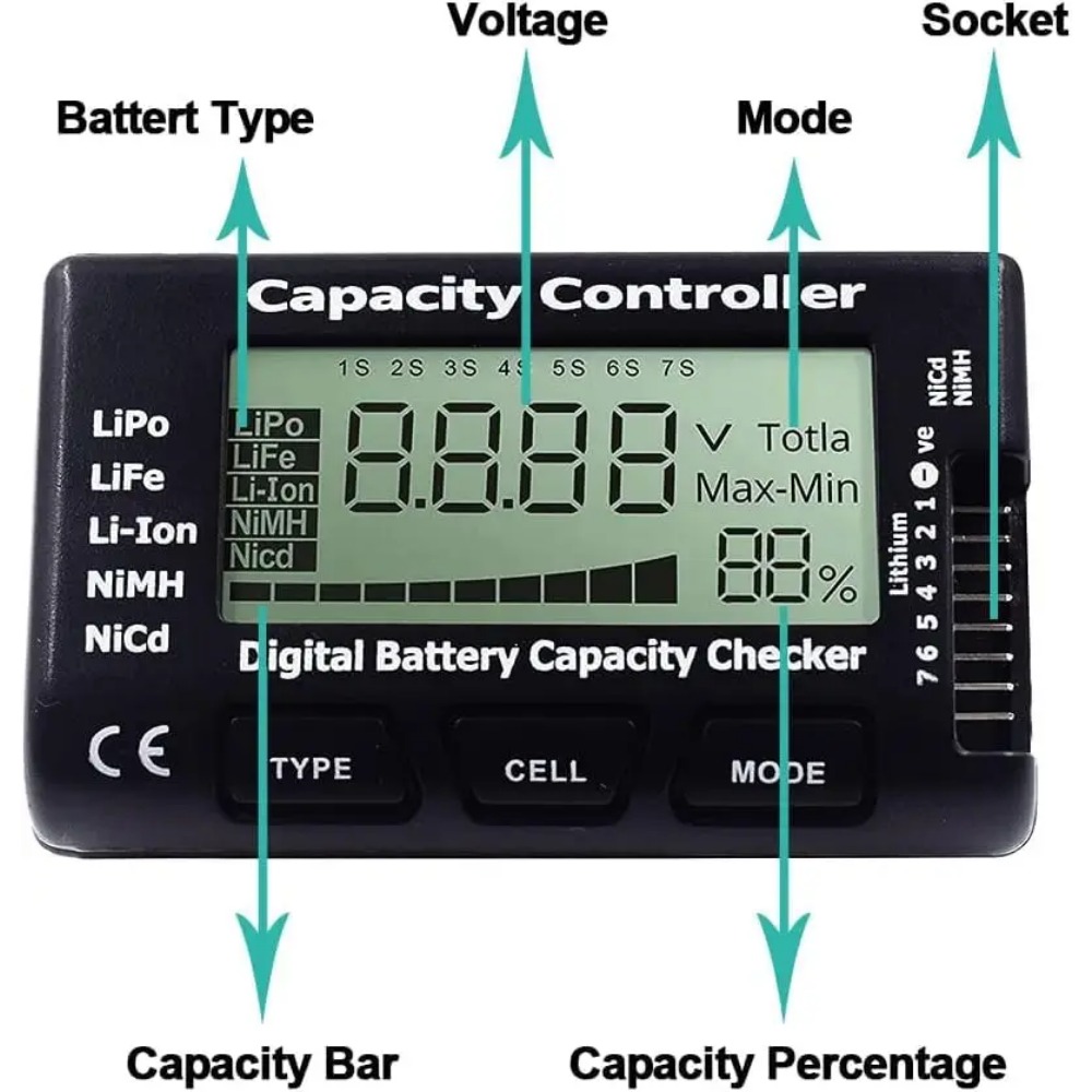 Verificador de Capacidade de B - Drone Battery Voltage Checker avaliação e preço