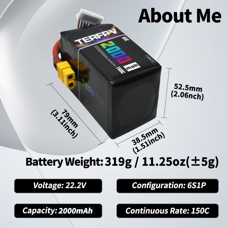 Terfpv 6s 22.2v 2000mah 150c/3 - Drone Battery 6S avaliação e preço