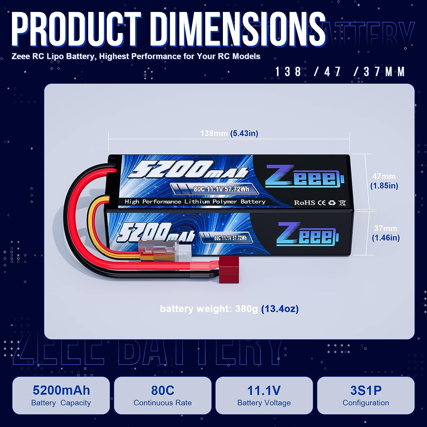 1/2 pces zee 3s 5200mah bateri - Drone Battery Alarm avaliação e preço